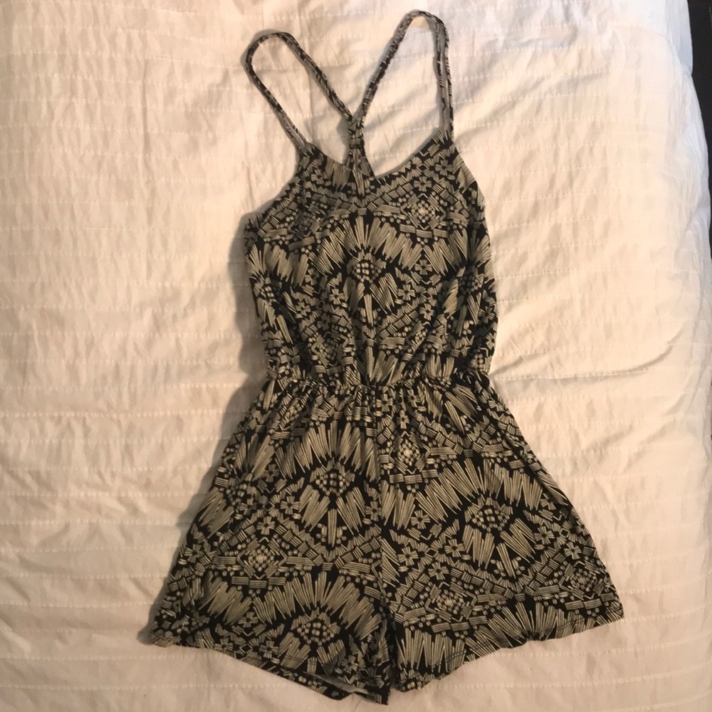 Charlotte Russe Black & Cream Romper